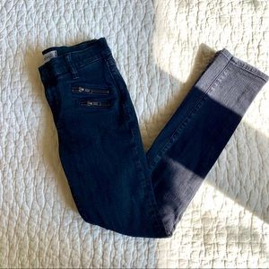 Madewell Skinny Skinny Jeans Black Biker Zip